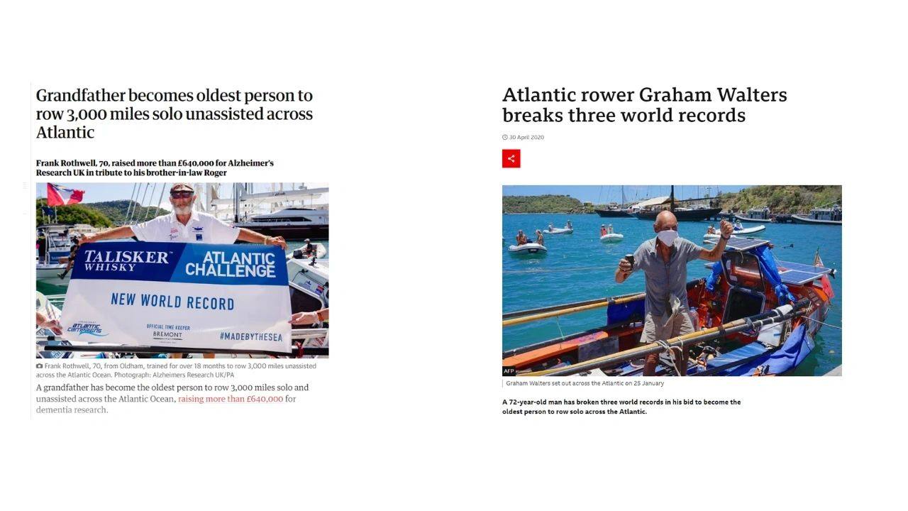Frank and Graham can't both be the oldest person to row an ocean. 